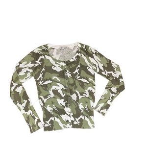 Worthington Women's green camel long sleeve button up cardigan sweater size L